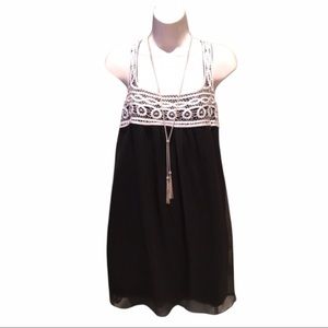 Black & white chiffon babydoll dress. Sz. M